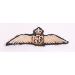 British WW1 Royal Flying Corps Pilots Wing, oatmeal coloured wings with RFC to the centre in