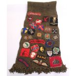 British Army Scarf Decorated With Cloth Insignia, standard British army woollen scarf with