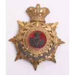 Victorian Royal Irish Regiment Officers Home Service Helmet Plate, gilt crowned star with laurel