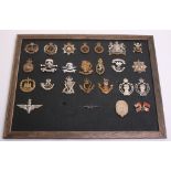 Selection of British Regimental Cap Badges of various regiments including The Essex regiment,