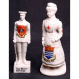 Crested China Figure, Our Brave Defender, with Stafford Knot to reverse, made by Willow and with