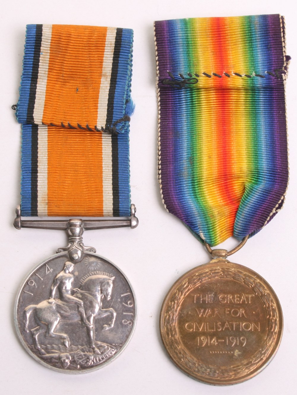 Great War Medal Pair consisting of British War medal and Allied Victory medals awarded to 493443 A - Image 2 of 3