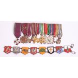 Polish Miniature Medal Grouping consisting of cross of merit RP silver and enamel, bronze RP cross