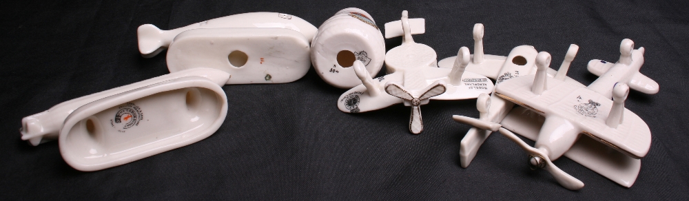 Selection of Great War Crested China Aircraft and Zeppelin Models, consisting of rare Carlton ware - Image 3 of 4