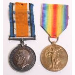 Great War Medal Pair consisting of British War medal and Allied Victory medals awarded to J49029