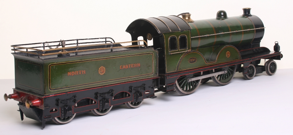 * Gauge III early live steam 4-4-0 North Eastern locomotive 1238 and tender, probably Carette, circa - Image 2 of 3