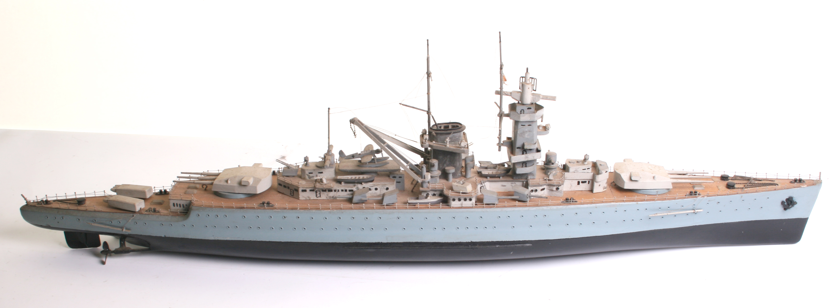 A wooden model of a German Deutschland-class heavy cruiser ‘Admiral Graf Spree’ Battleship,