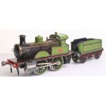 * Bing gauge I live steam 0-4-0 G.N.R locomotive 776 and tender, circa 1905, cab with forward/