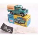 Scarce Corgi Toys 438 Land Rover “Lepra” 109 WB, metallic green, cream plastic canopy, lemon