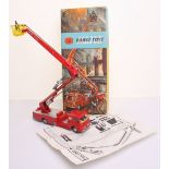 Corgi Major Toys 1127 Bedford Simon Snorkel Fire Engine, red/silver body, yellow plastic cage,