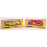 Two Corgi Toys Whizzwheels,306 Morris Marina 1.8 Coupe,metallic lime green body and 383 Volkswagen