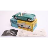 Scarce Corgi Toys 302  M.G.A.  Sports Car, metallic green body, cream seats, scarce shaped spun