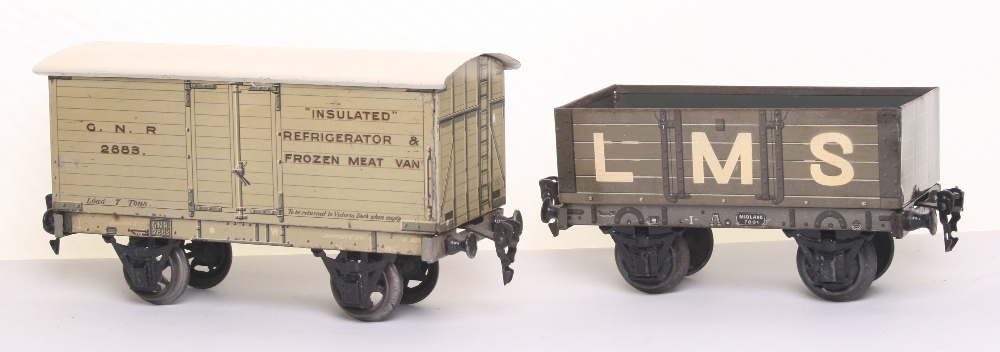 * Marklin gauge I G.N.R Refrigerator van and L.M.S open wagon, G.N.R “Insulated Refrigerator & - Image 2 of 2