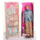 Denys Fisher "Oscar Goldman" figure, Six Million Dollar Mans Boss, tweed jacket, tan trousers (