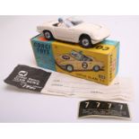 Scarce Corgi Toys 318 Lotus Elan S2 "I`ve Got A Tiger In My Tank" white body, black interior with