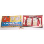 Boxed Ingap (Italy) toy Intercom Telephone set, two battery operated grey plastic telephones, with