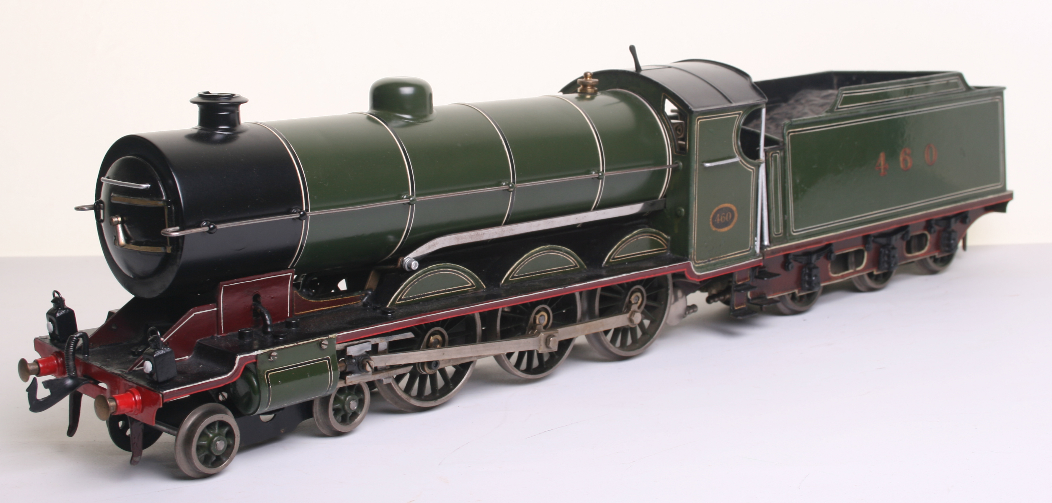 * Bing for Bassett-Lowke gauge II live steam 4-6-0 Express locomotive 460 and tender, circa 1927,