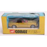 Corgi Toys 338 Chevrolet SS350 Camero, gold body,black hood, red interior, ‘Golden Jacks’ Take Off