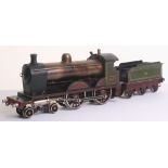 Bing gauge I live steam 4-4-0 Great Western engine No.3410 locomotive and tender, circa 1910, with