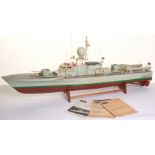 A kit built (Graupner models of Germany) 1/40 scale motorised wooden model of Wiesel a Zobel-class