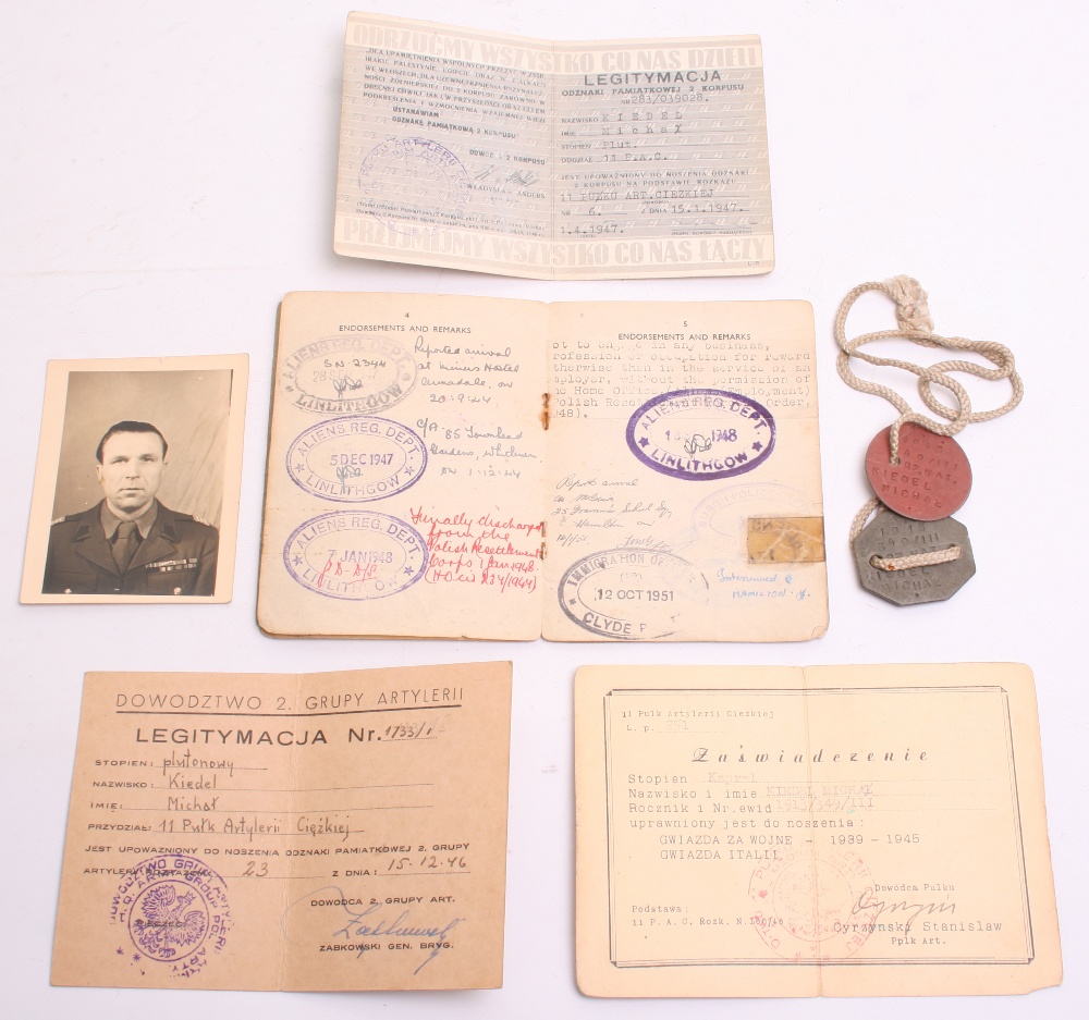 Grouping of Paperwork and Legitymacja of Michal Kiedel 11th Heavy Artillery Regiment, the grouping - Image 2 of 2