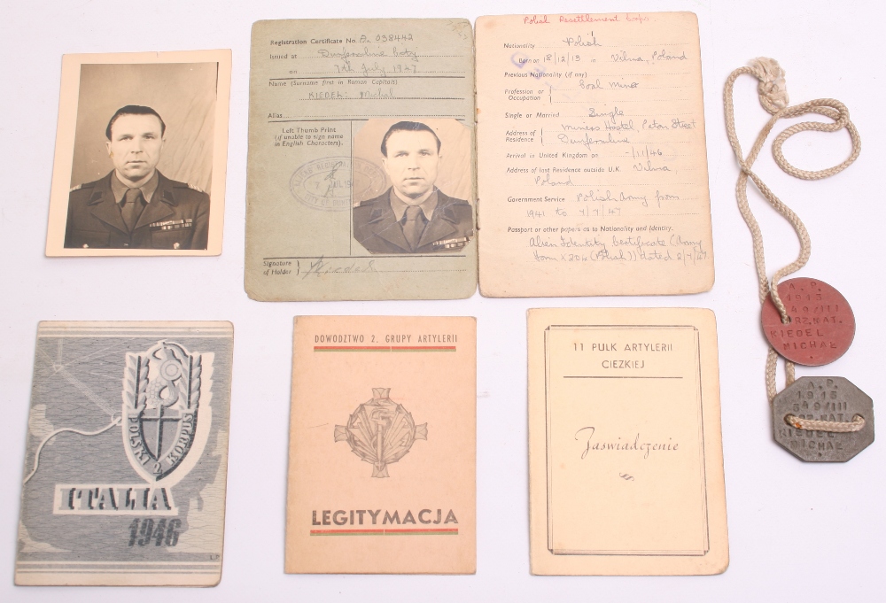 Grouping of Paperwork and Legitymacja of Michal Kiedel 11th Heavy Artillery Regiment, the grouping