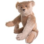 A Fine Steiff Teddy bear German, circa 1909, the straw filled light brown mohair bear with black