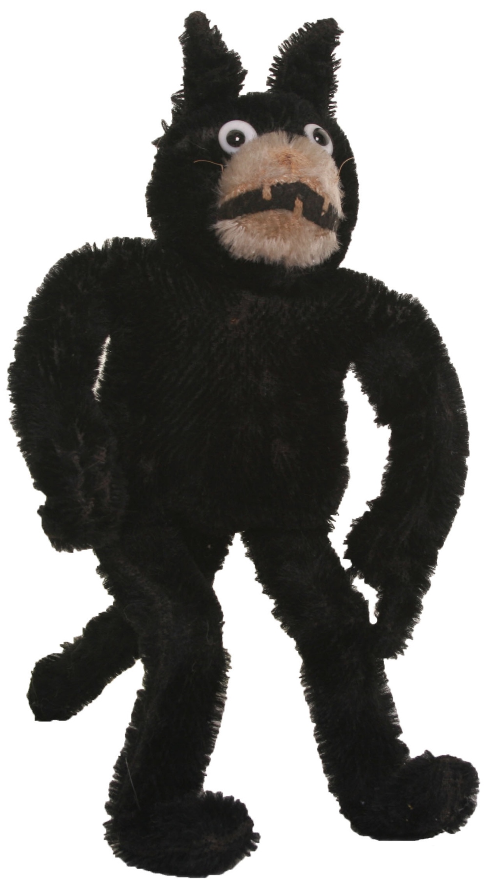 Deans Rag Book Felix the cat mohair toy, English 1920’s, The straw filled black mohair cat with