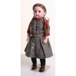 Kammer & Reinhardt/S&H bisque head doll, German circa 1910, with weighted brown glass eyes, open