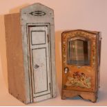 Christian Hacker privy, German circa 1890, painted white wooden walls with hinged door, and