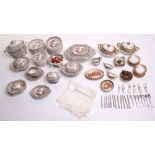 Miniature Dolls Dinner Service, English mid 19th century, glazed china service with brown and