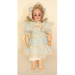 Simon & Halbig 1079, size 0 bisque head doll, German circa 1910, with weighted blue glass eyes, open