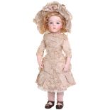 A fine Bru Jne, size 5 bisque head Bebe, French circa 1880, the lovely pale bisque head with