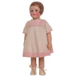 Martha Chase painted cloth doll with side parting, American 1920’s, the stockinette head and body