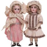 Pair of Kestner rare 199 bisque head dolls, German circa 1900, Each with pale bisque head,