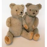 A pair of Hermann Teddy bears, German 1930’s, one blonde and the other light brown mohair bears,