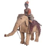 A Roullet & Decamps Elephant and Cavalier automata, French circa 1890, kid leather elephant with