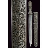 A dagger dating: 19th Centuryprovenance: BhutanStraight, single-edged blade with double groove