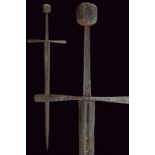 A two handed sword dating: mid-14th Centuryprovenance: EuropeStraight blade of lenticular section,