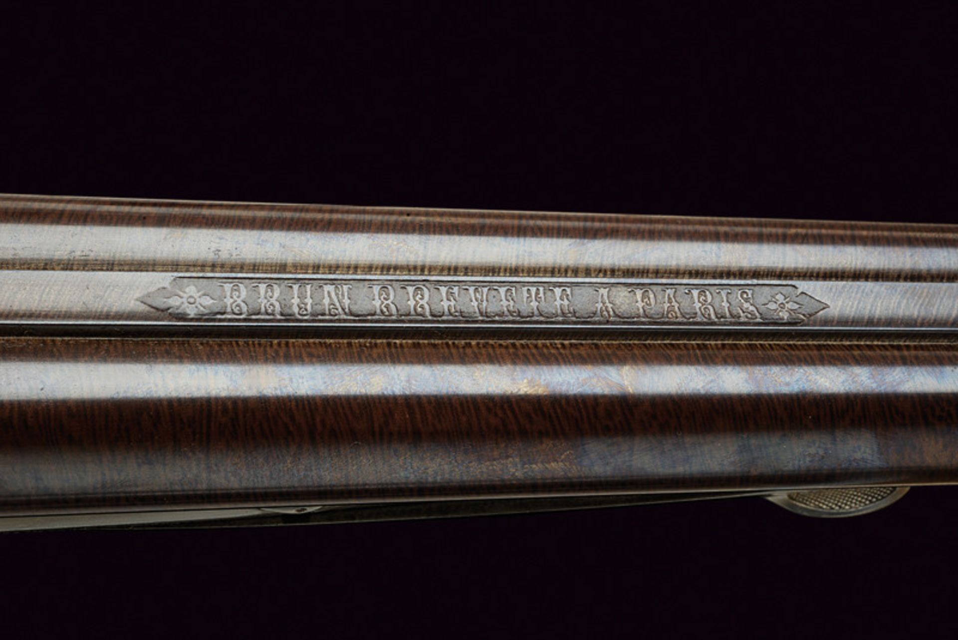 A double-barrelled pin-fire gun by Brun dating: third quarter of the 19th Century provenance: - Image 5 of 8