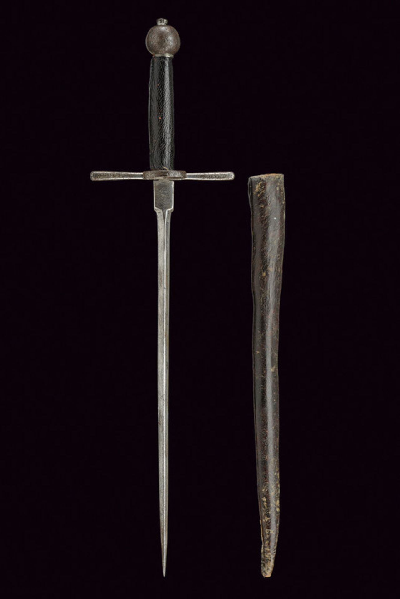 A left-hand dagger dating: early 17th Century provenance: Italy Strong, straight, stiletto-like - Image 5 of 5