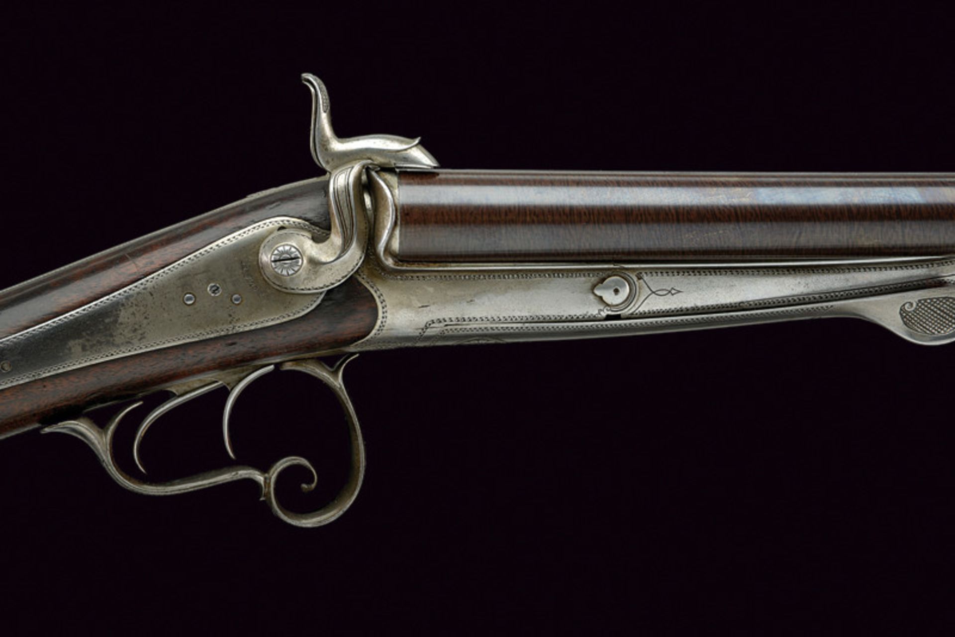 A double-barrelled pin-fire gun by Brun dating: third quarter of the 19th Century provenance: - Image 2 of 8