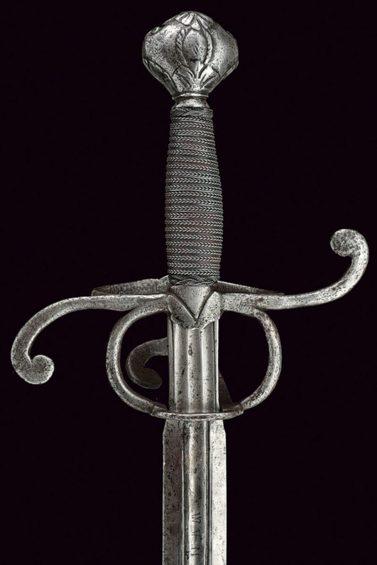 A rapier dating: late 16th Century provenance: Germany Straight blade with two slightly converging - Image 5 of 6