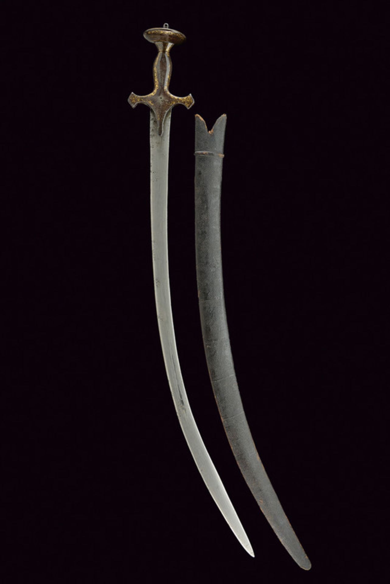 A tulvar dating: mid-19th Century provenance: India Curved, flat, single -and false-edged blade, - Image 4 of 4