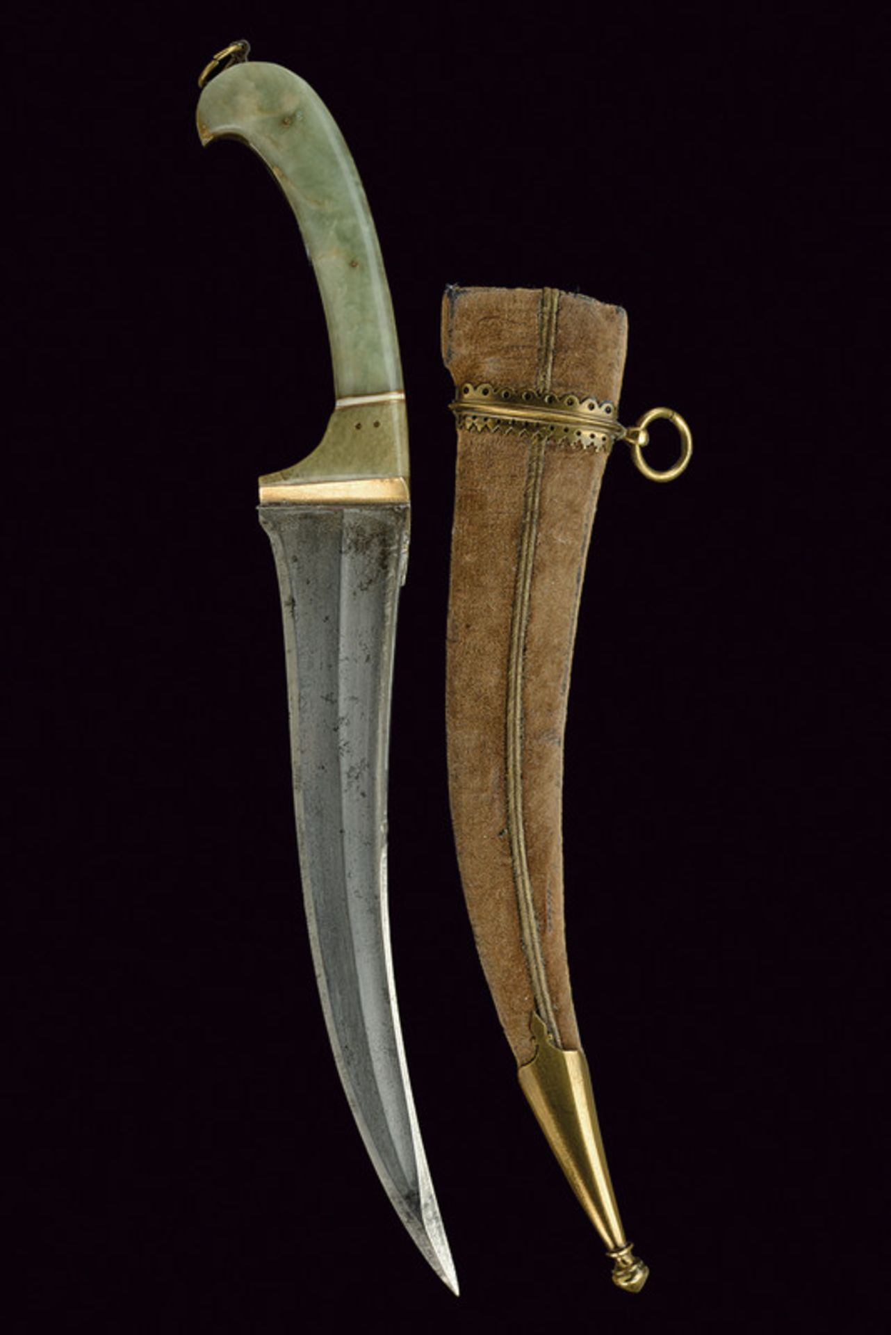 A dagger dating: 19th Century provenance: India Curved, single -and false-edged blade, with "T"-back - Image 4 of 4