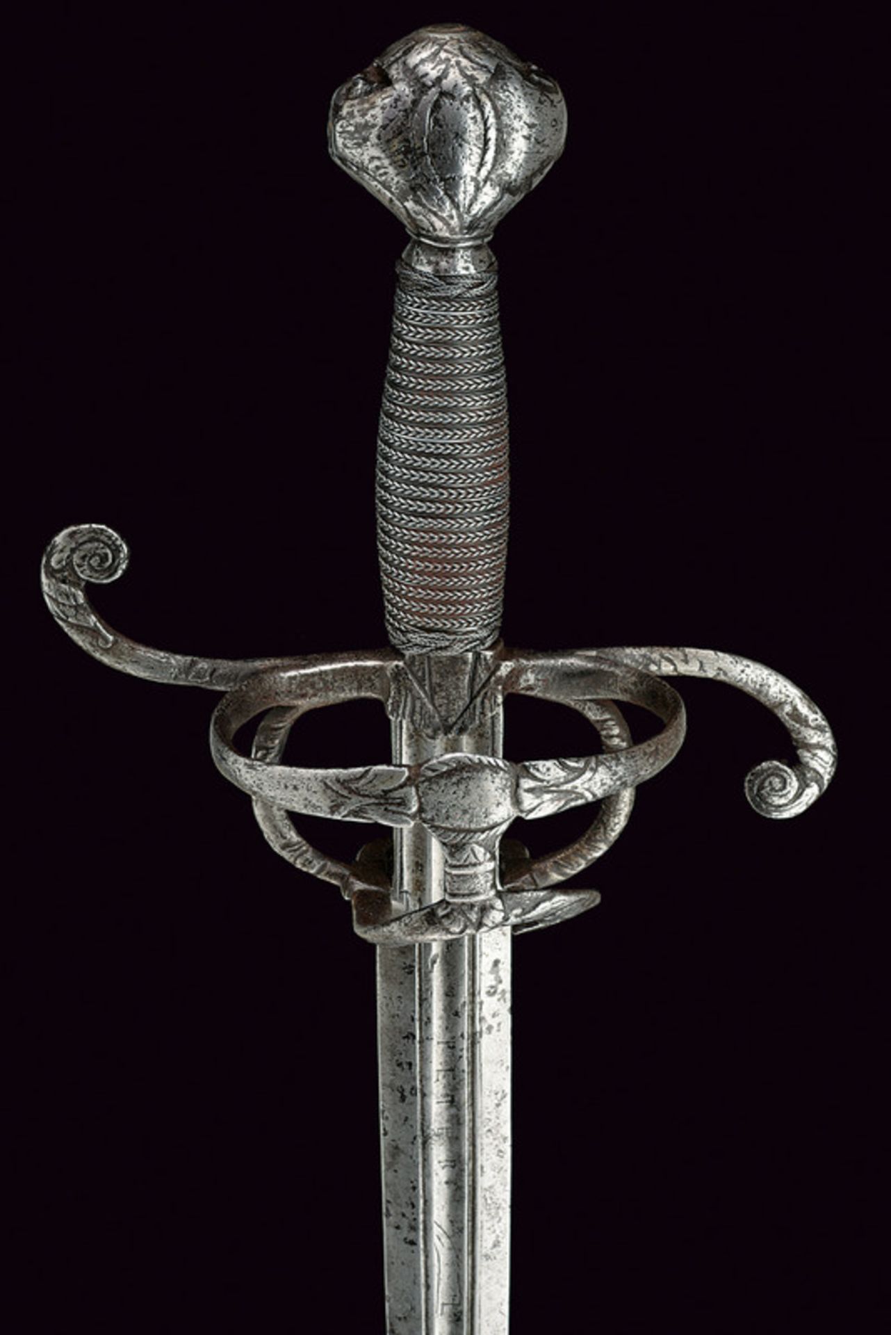 A rapier dating: late 16th Century provenance: Germany Straight blade with two slightly converging - Image 2 of 6