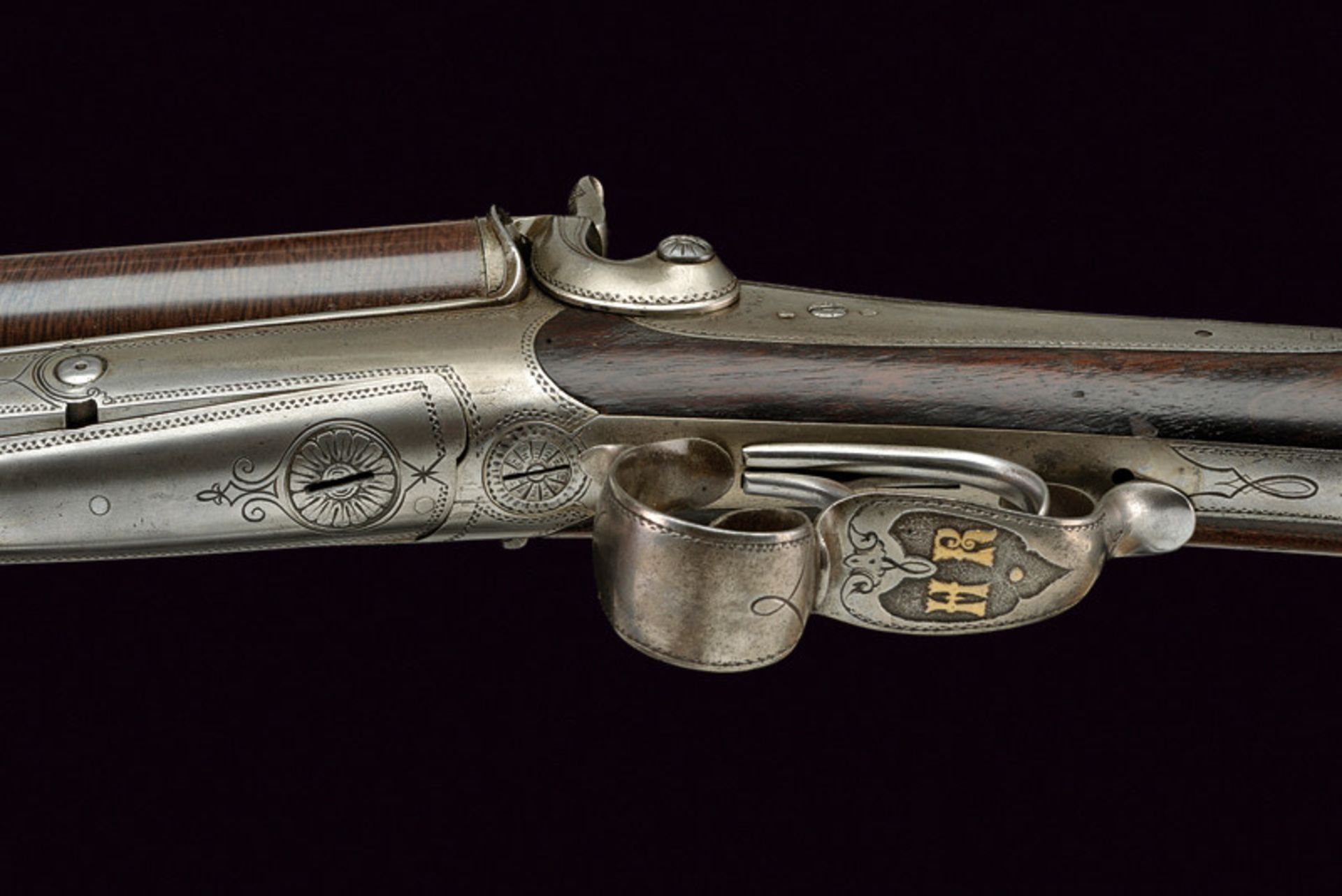 A double-barrelled pin-fire gun by Brun dating: third quarter of the 19th Century provenance: - Image 6 of 8