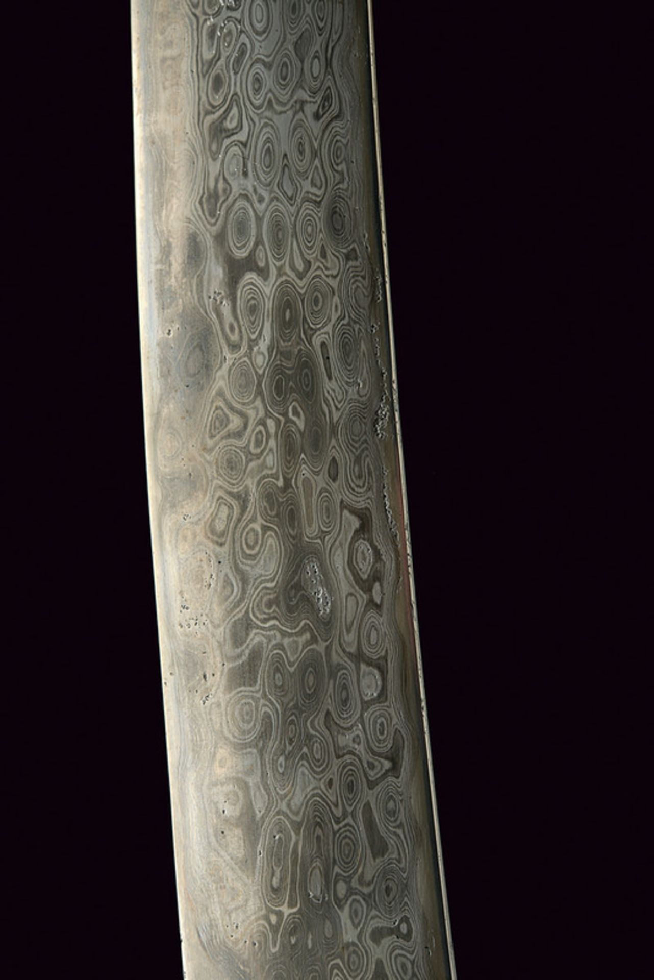 A fine tulvar dating: mid-19th Century provenance: India Curved, flat, single-edged, damask blade; - Image 2 of 4