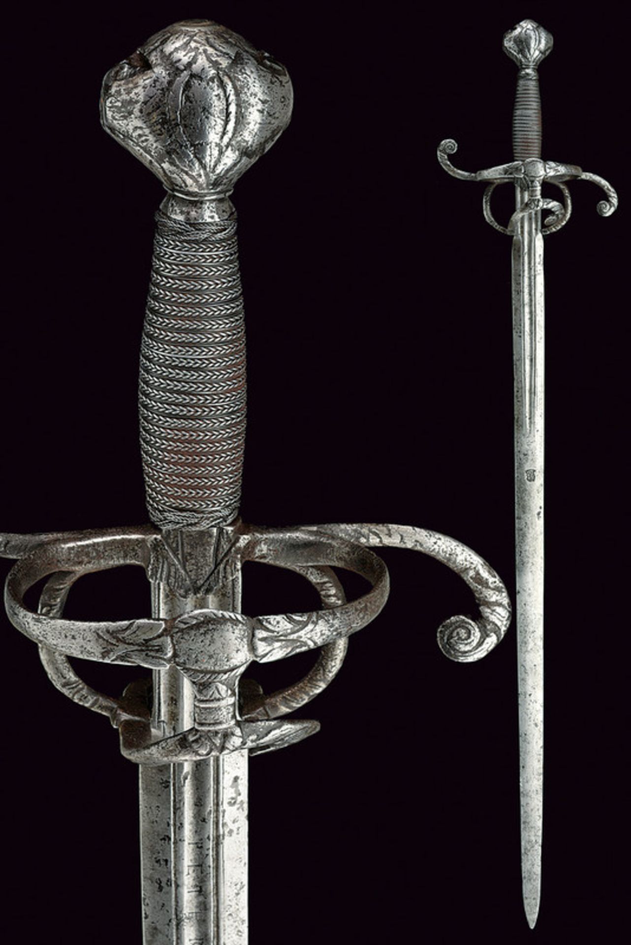 A rapier dating: late 16th Century provenance: Germany Straight blade with two slightly converging