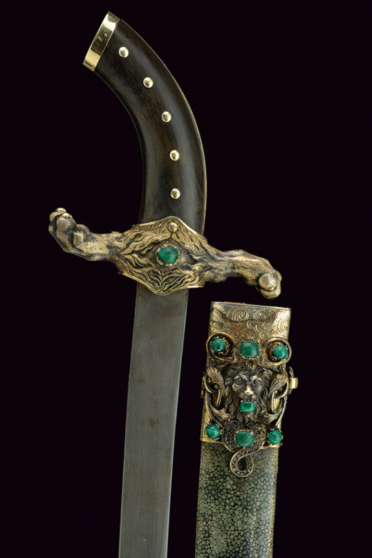 A presentation sabre dating: 19th Century provenance: Hungary Curved, flat, single -and false- - Image 8 of 9